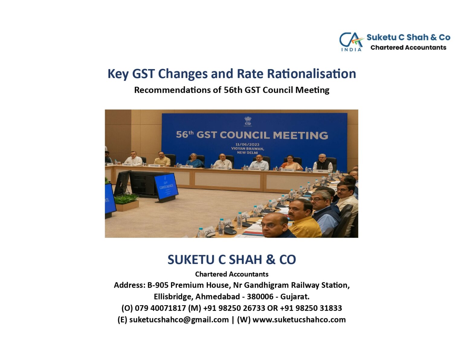 Key Gst Changes And Rate Rationalisation 56th Gst Council Meeting